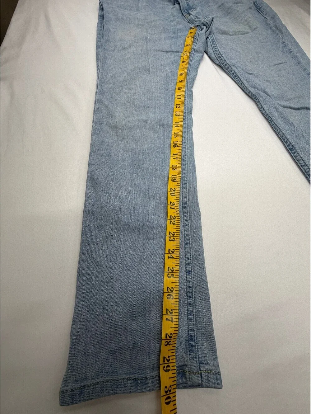 Hollister Men's Skinny Jeans Light Wash Denim Mid-Rise Faded Size 34 Blue